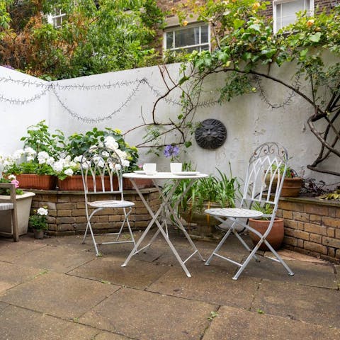 Relax with evening drinks on the private patio