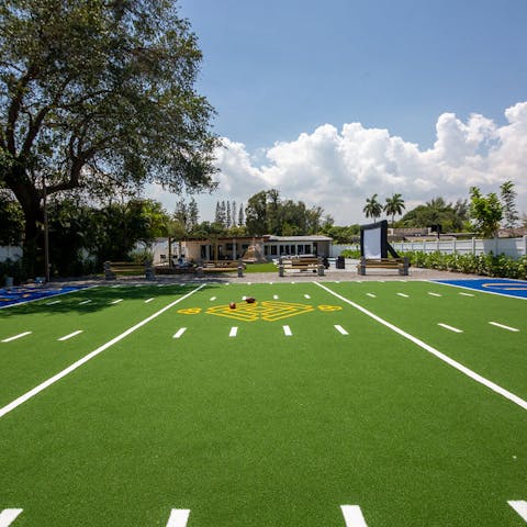Work up a sweat on the backyard football field