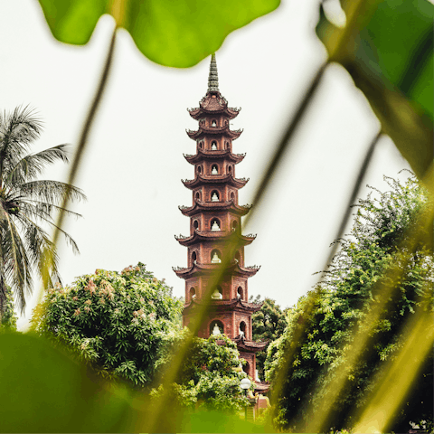 Do some sightseeing from your spot in Hanoi city centre