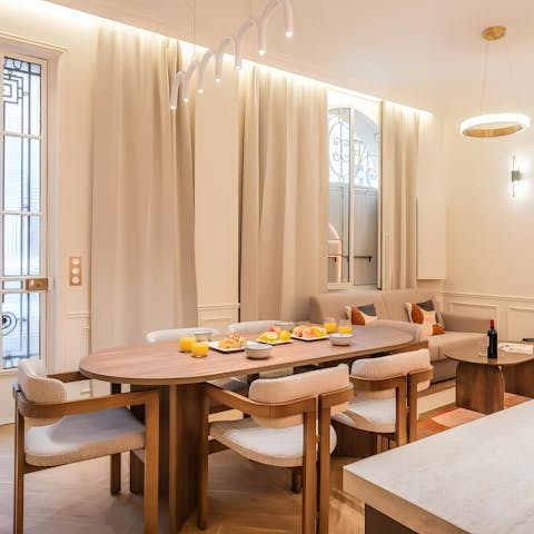 Buy a fresh baguette, cheese, and wine and dine in