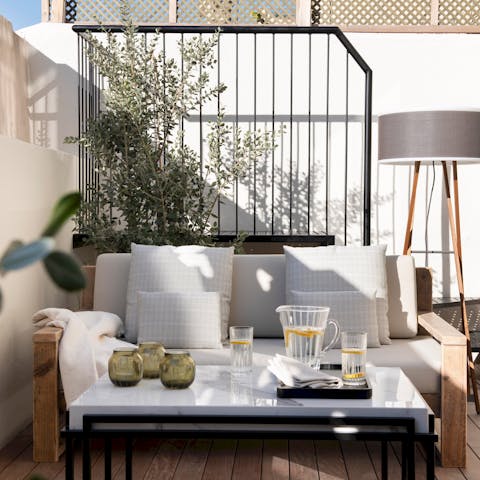 Enjoy lazy alfresco lunches on your private, sun-dappled terrace