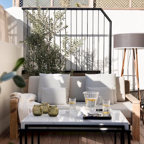 Enjoy lazy alfresco lunches on your private, sun-dappled terrace