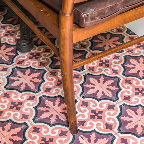 Fall in love with the cosy character, including the gorgeous tiles