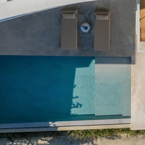 Switch up the sea for a session in the home's swimming pool and Jacuzzi