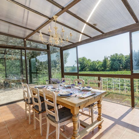 Dine in the sun-drenched solarium – it's a lovely spot for breakfast