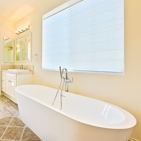 Treat yourself to a bubble bath in the master tub