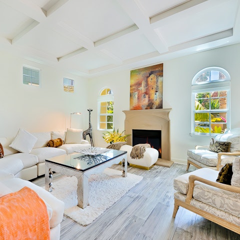 Spend quality time together in the chic living room