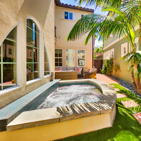 Finish the day with a soak in the hot tub