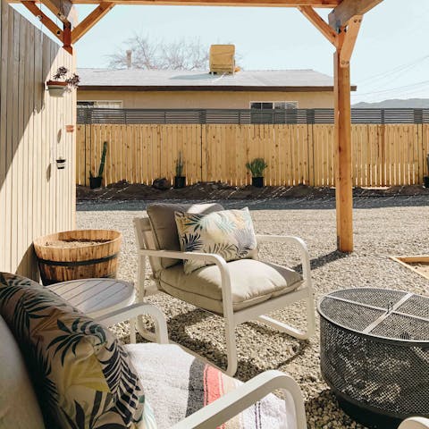 Gather around the fire pit at night while you watch the stars come out