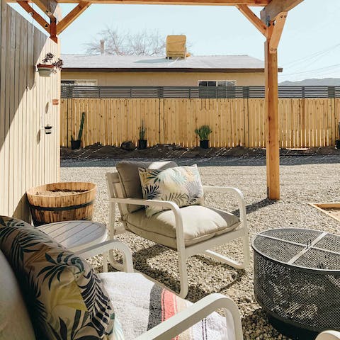 Gather around the fire pit at night while you watch the stars come out