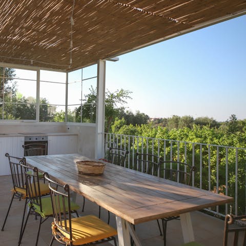 Savour slow Italian meals served on the terrace