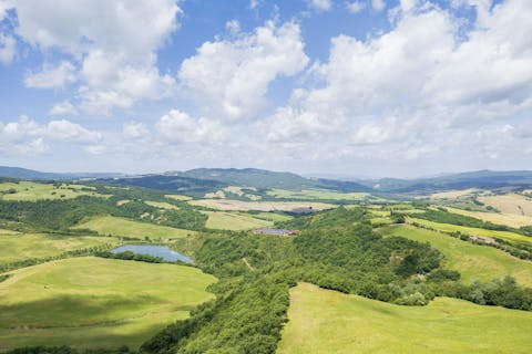 Admire far-reaching countryside views