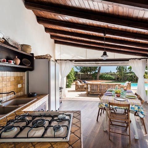 Recreate your favourite local dishes in the outdoor kitchen
