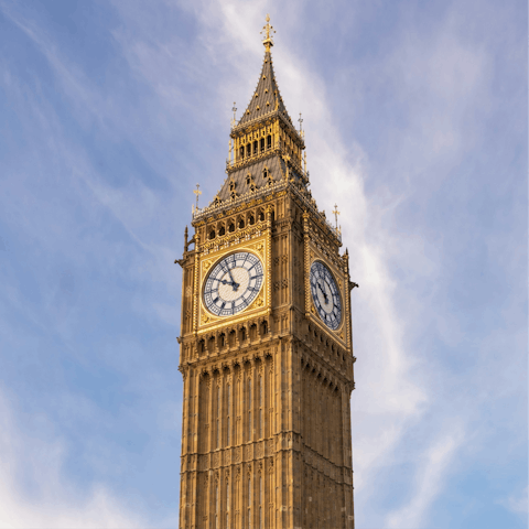 Walk ten minutes across Westminster Bridge to the Houses of Parliament