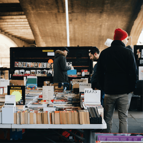 Wander the South Bank, stopping at cinemas, concert halls, and street markets