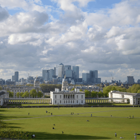 Grab a coffee and stroll around Greenwich Park, fifteen-minute walk away