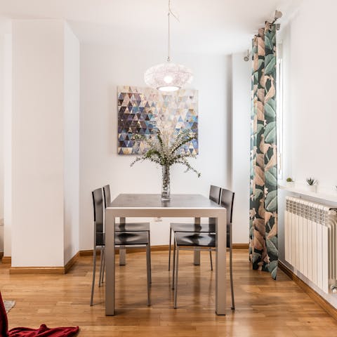 Gather together for a celebratory homemade meal at the dining table