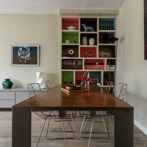 Gather together for a sophisticated soirée at the dining table