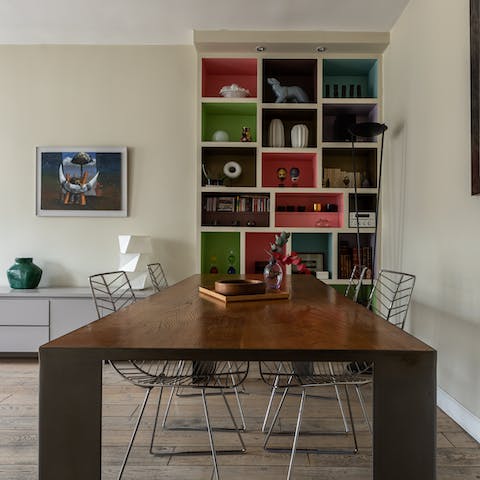 Gather together for a sophisticated soirée at the dining table