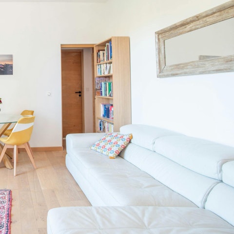 Unwind on the sofa after a day exploring the French Riviera