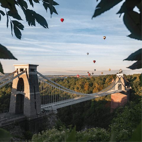Enjoy a bite to eat in Bristol, a thirty-minute drive away