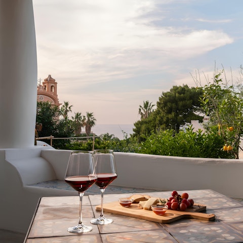 Watch the sunset on the private terrace