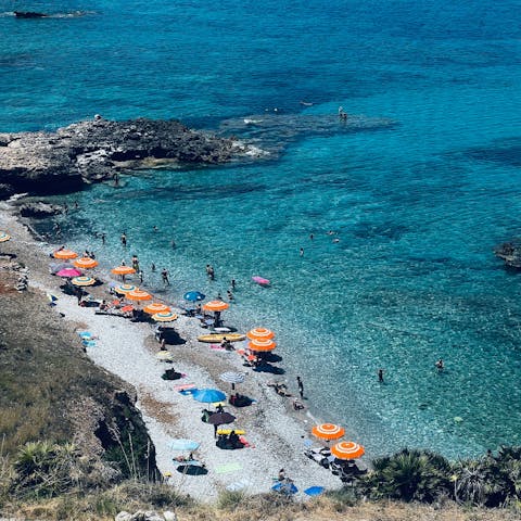 Snorkel the crystal blue waters of nearby Spiaggia dello Scario
