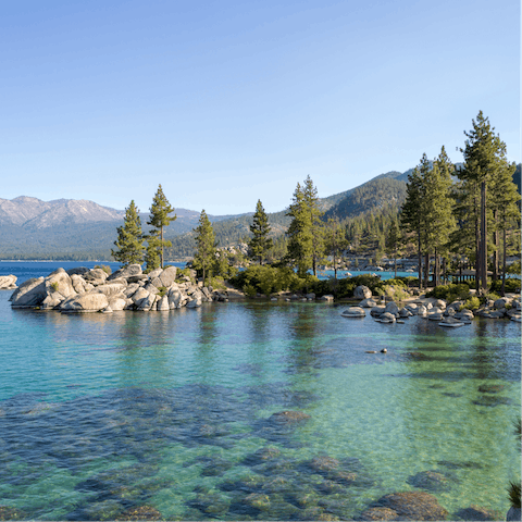 Head to sublime Lake Tahoe, just a ten-minute drive away