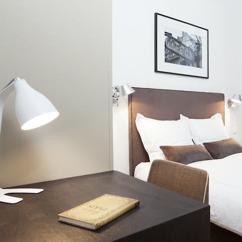 Catch up on work at the bedrooms' desks