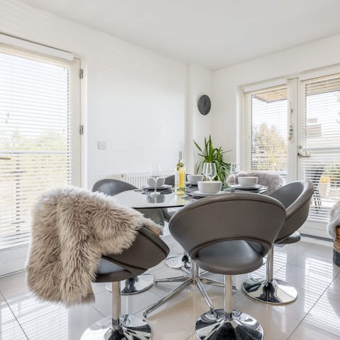 Enjoy family meals gathered around the dining table