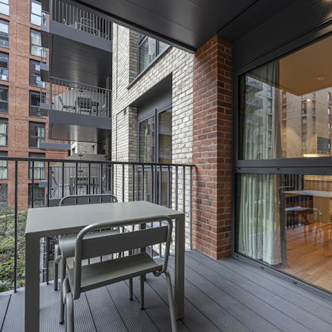 Relax with a gin and tonic on the private balcony