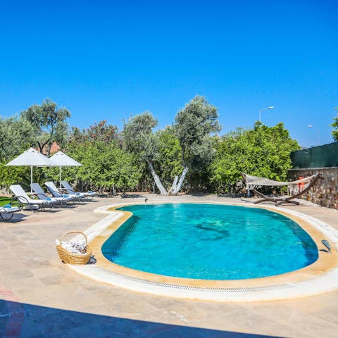 Cool off with a quick dip in the outdoor pool