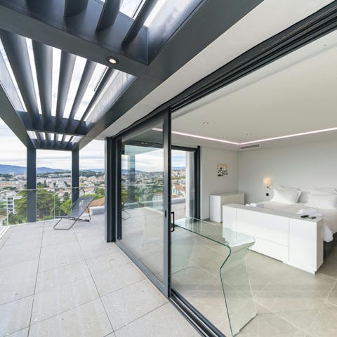 Roll out of bed and onto the terrace for a morning coffee