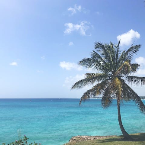 Stroll down to the nearest platinum-sanded beach – Mullins Bay