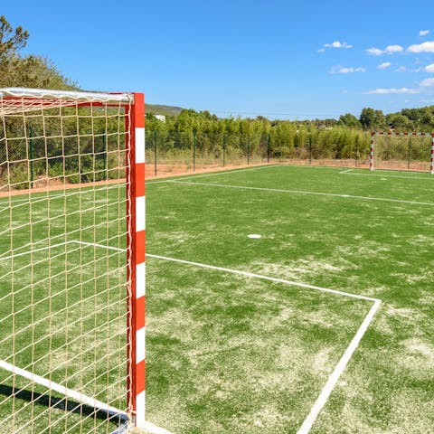 Entertain the kids on the football pitch or in the playhouse