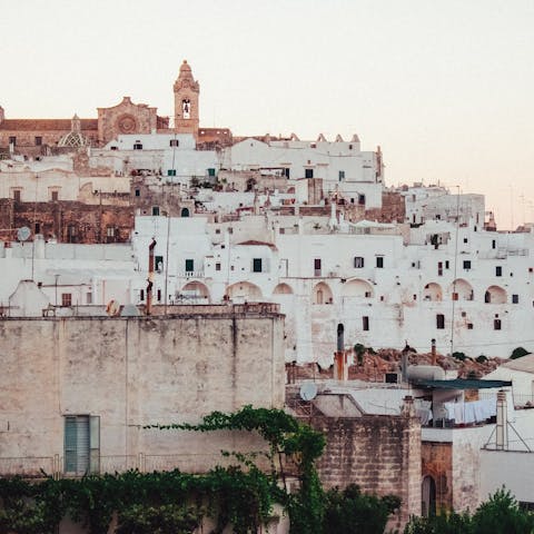 Take a day trip to the beautiful town of Ostuni, a twenty-minute drive away