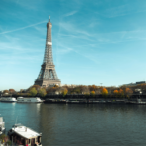 Head five minutes south to the banks of the Seine for a stroll along the river