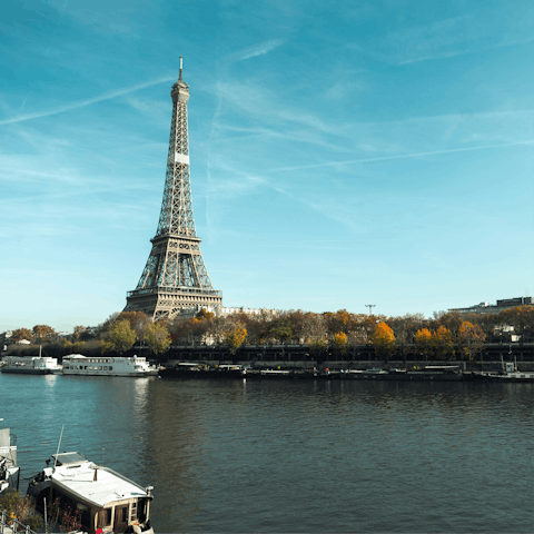 Head five minutes south to the banks of the Seine for a stroll along the river