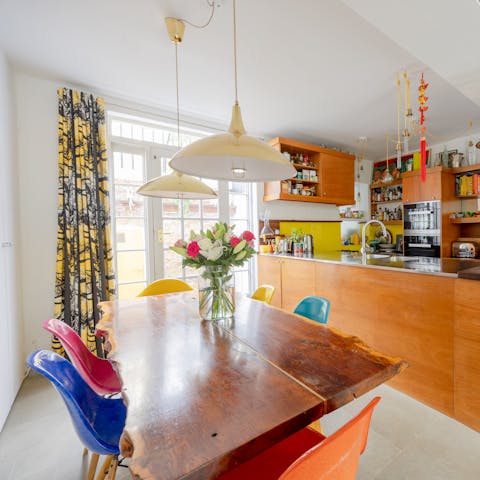 Prepare a meal for the family while admiring the figurine collection