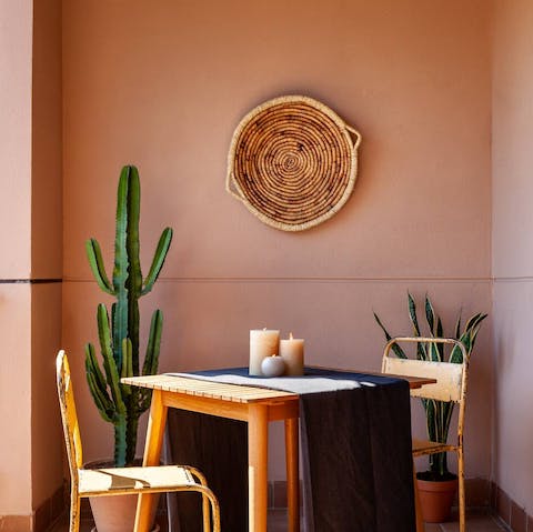 Relax with your morning coffee outside on the private balcony