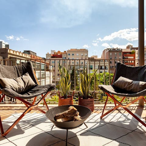 Light up the fire pit when the sun goes down