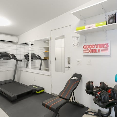 Work up a sweat in the home's own gym