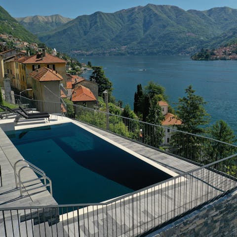 Admire stunning lake views from the private pool