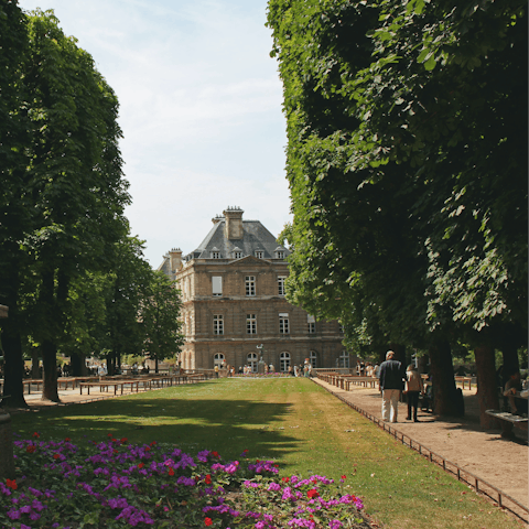 Visit the beautiful Luxembourg Garden, just over a ten-minute walk away