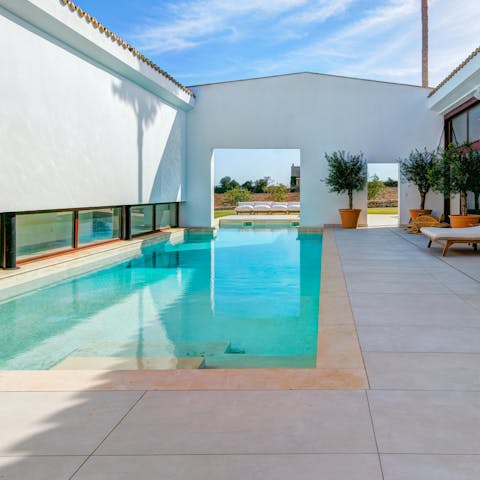 Take a dip in the courtyard pool on a laid-back afternoon