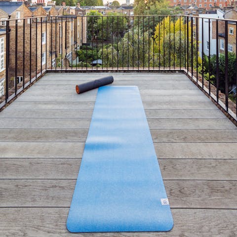 Start the morning with some gentle stretches in the fresh air