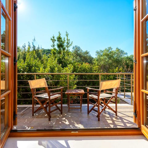 Sip your coffee on the balcony while drinking in the views