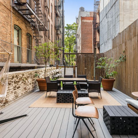 Serve refreshing drinks on the private terrace