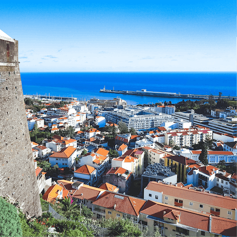 Explore Madeira's capital city, Funchal, less than a ten–minute drive away
