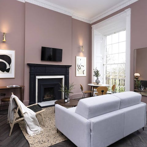 Chill out in your elegant living room after an exciting day of sightseeing